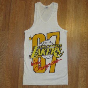 Vintage 1987 Los Angeles Lakers Tank Top / Fits Like Mens Small Or Kids Size